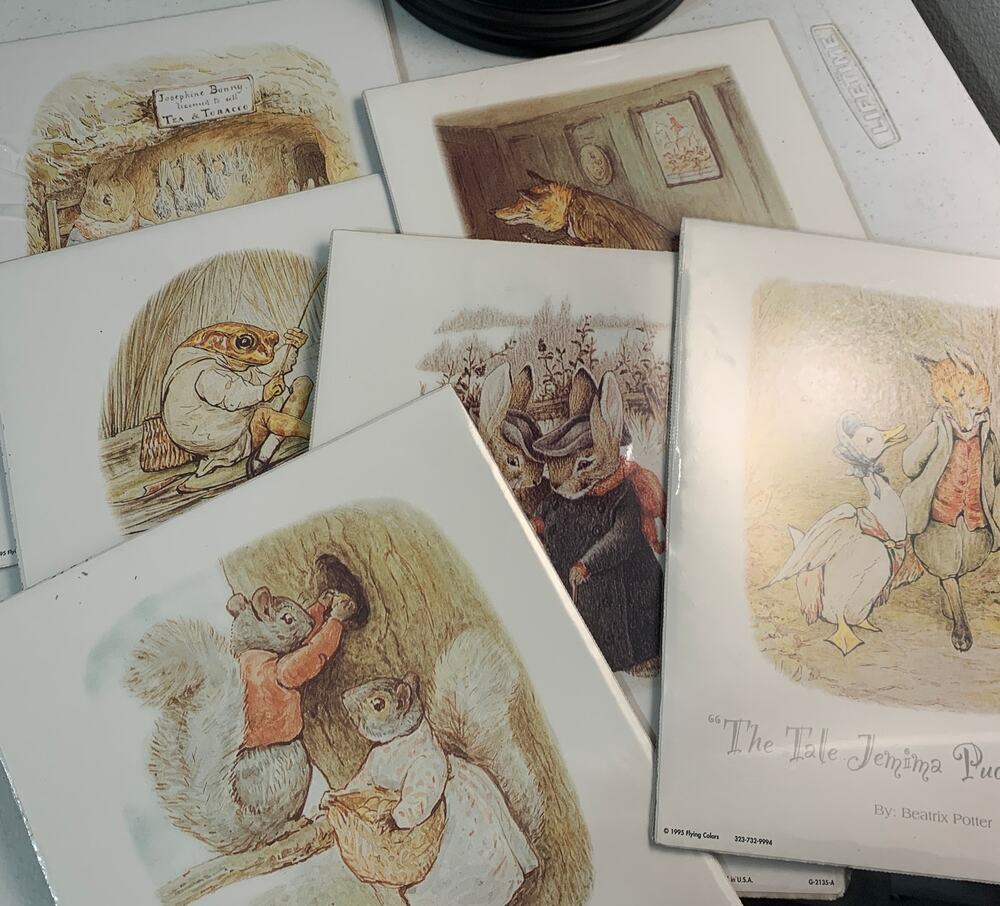 NWT NIP set of 6 vintage Flying Colors Beatrix Potter storybook art prints 8x10